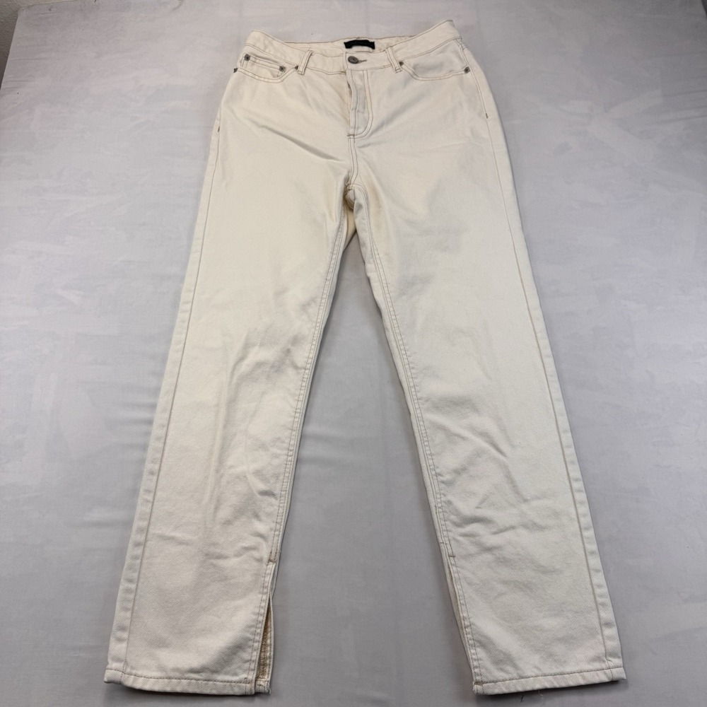 House of Harlow 1960 Womens 27 Ivory Cotton High Rise Straight Leg Jeans